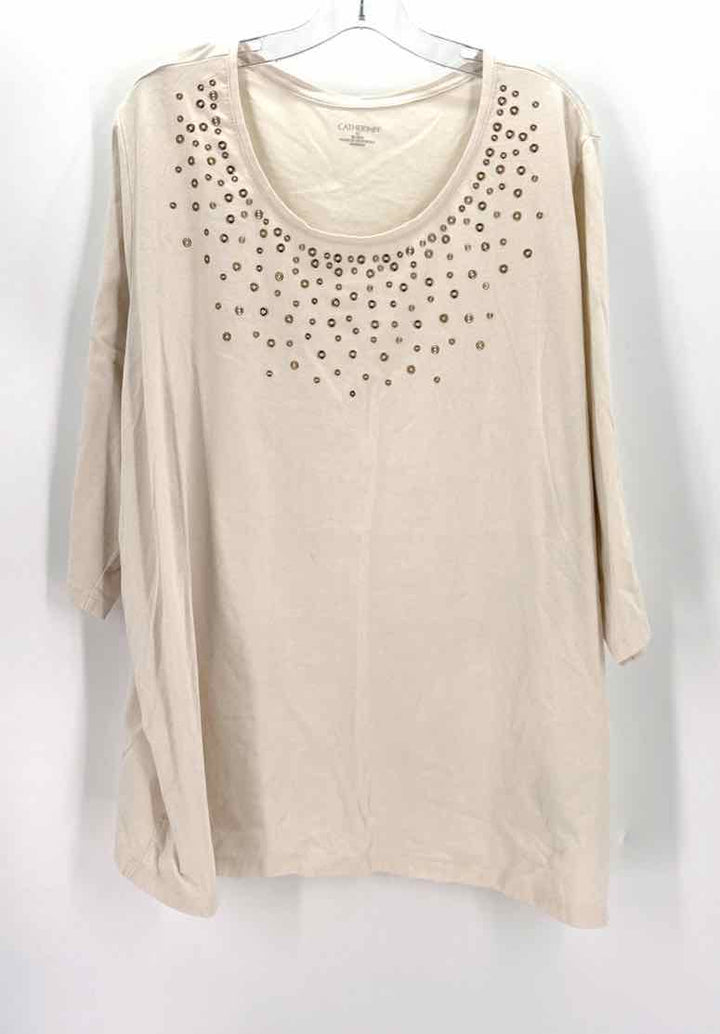 Size 3X CATHERINES Cream Knit Shirt