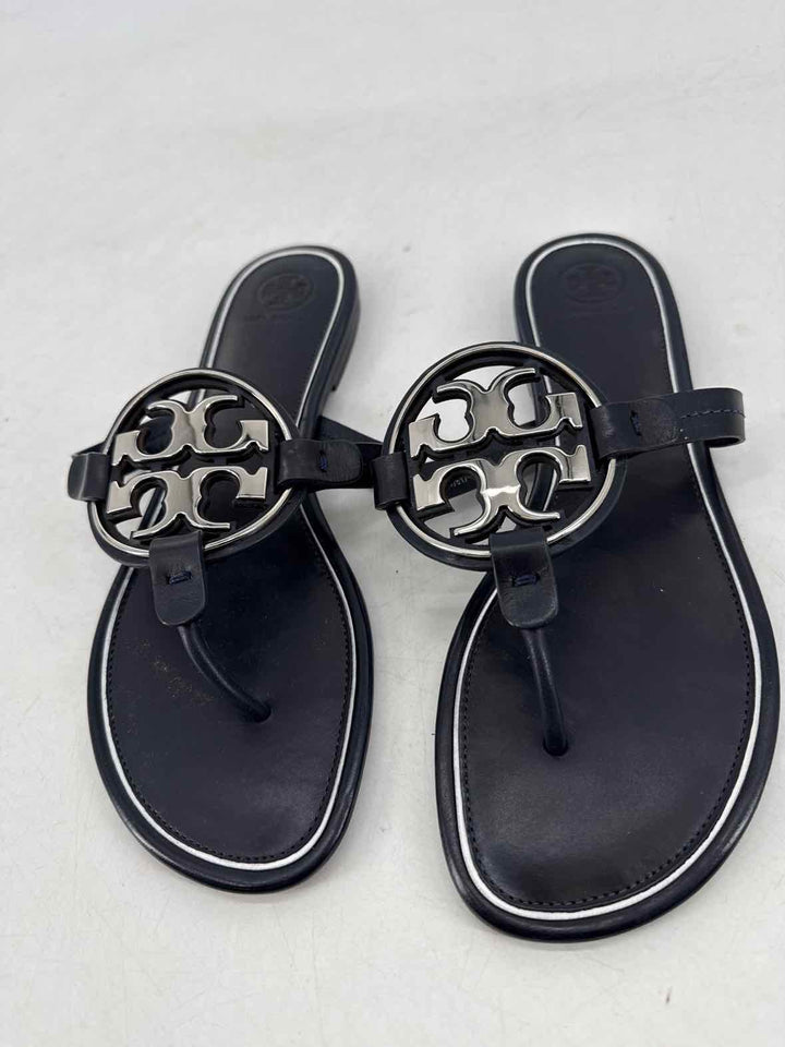 Shoe Size 9.5 Tory Burch Navy Leather Sandals