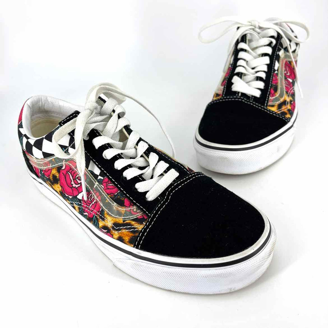 Shoe Size 8.5 Vans Multi-Color Suede Canvas Sneakers