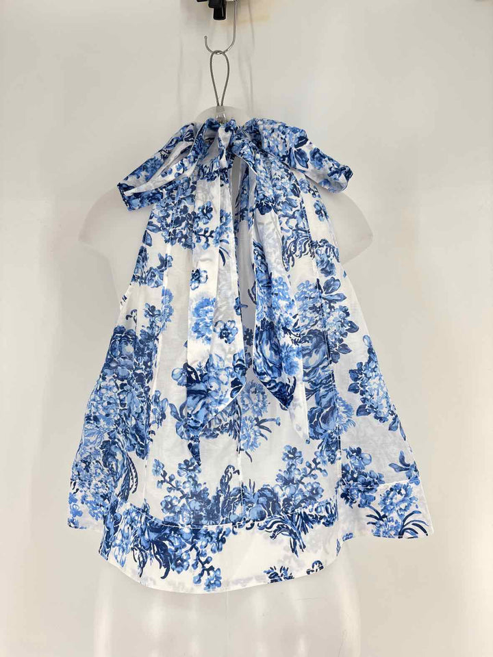 Size M CINQ DE SEPT Blue Print Shirt