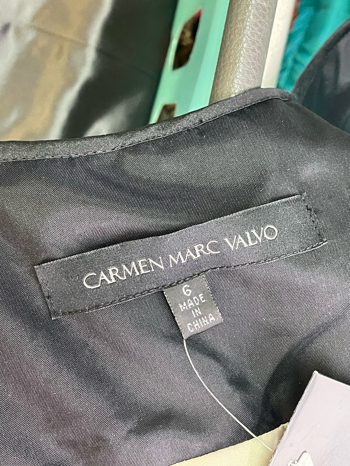 Size 6 CARMEN MARC VALVO Beige Luxury - Dress