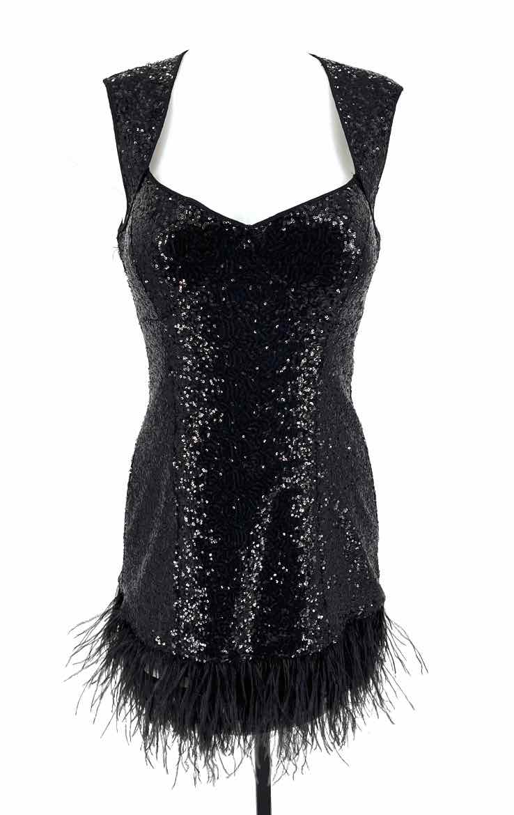 Size 6 GUESS Black Sequined Dress