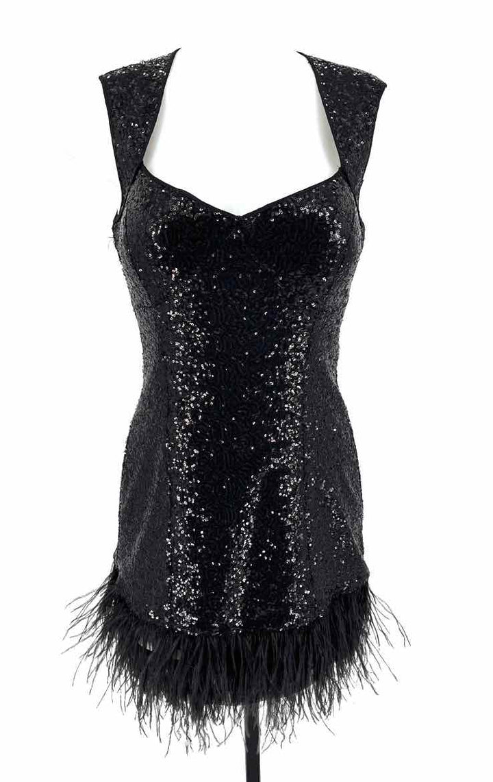 Size 6 GUESS Black Sequined Dress