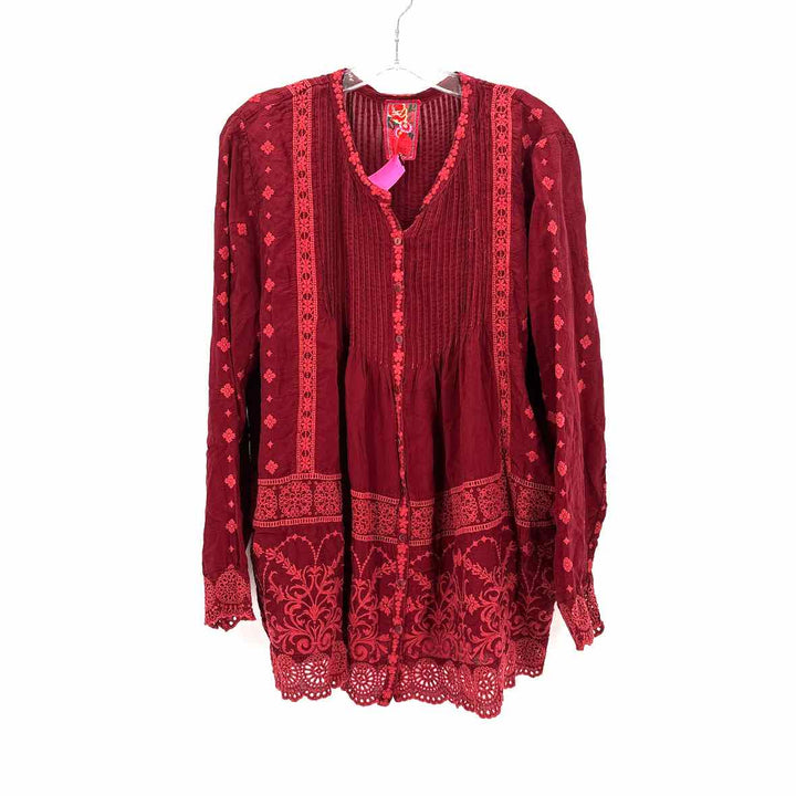 Size XL Johnny Was Red Shirt