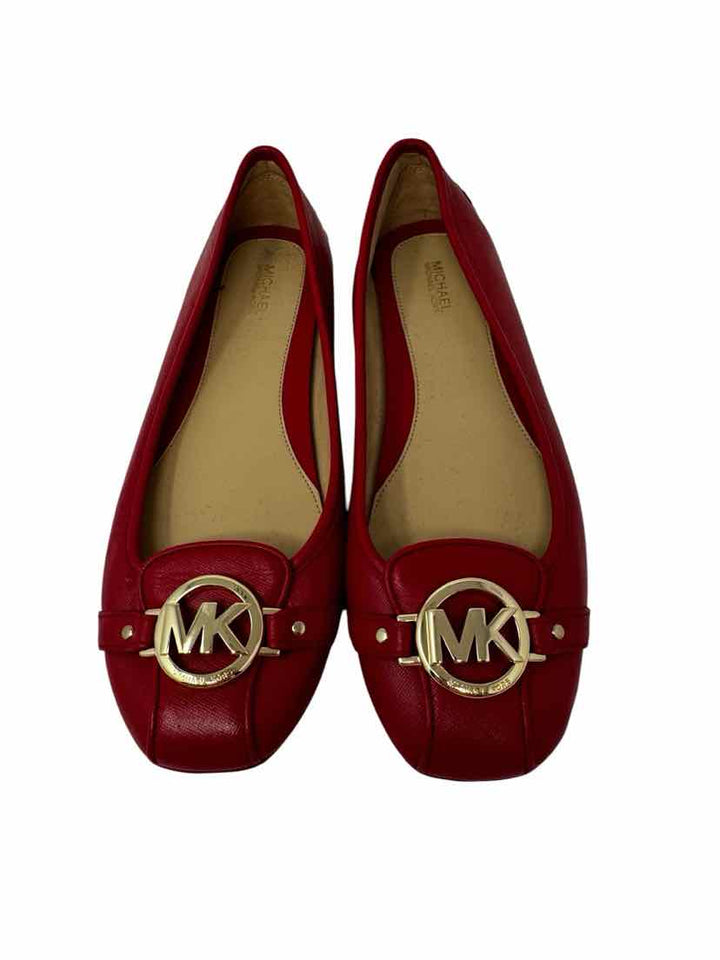 Shoe Size 9.5 Michael Kors Red Leather Flats