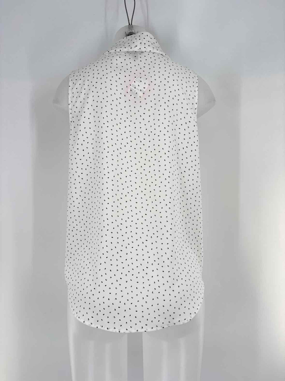 Size M Ann Taylor White Print Shirt