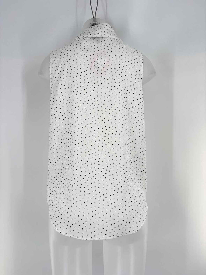 Size M Ann Taylor White Print Shirt
