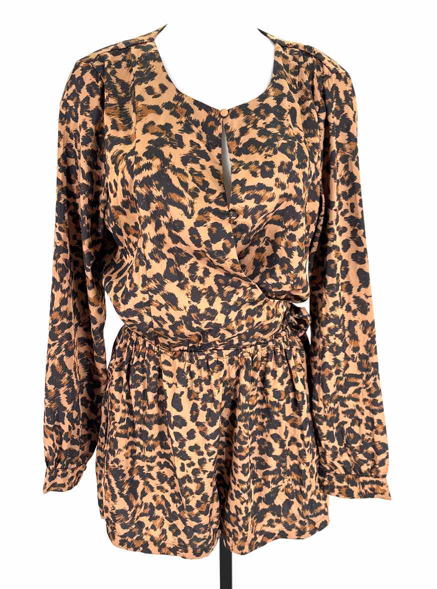 Size L OLIVACEOUS Brown Romper
