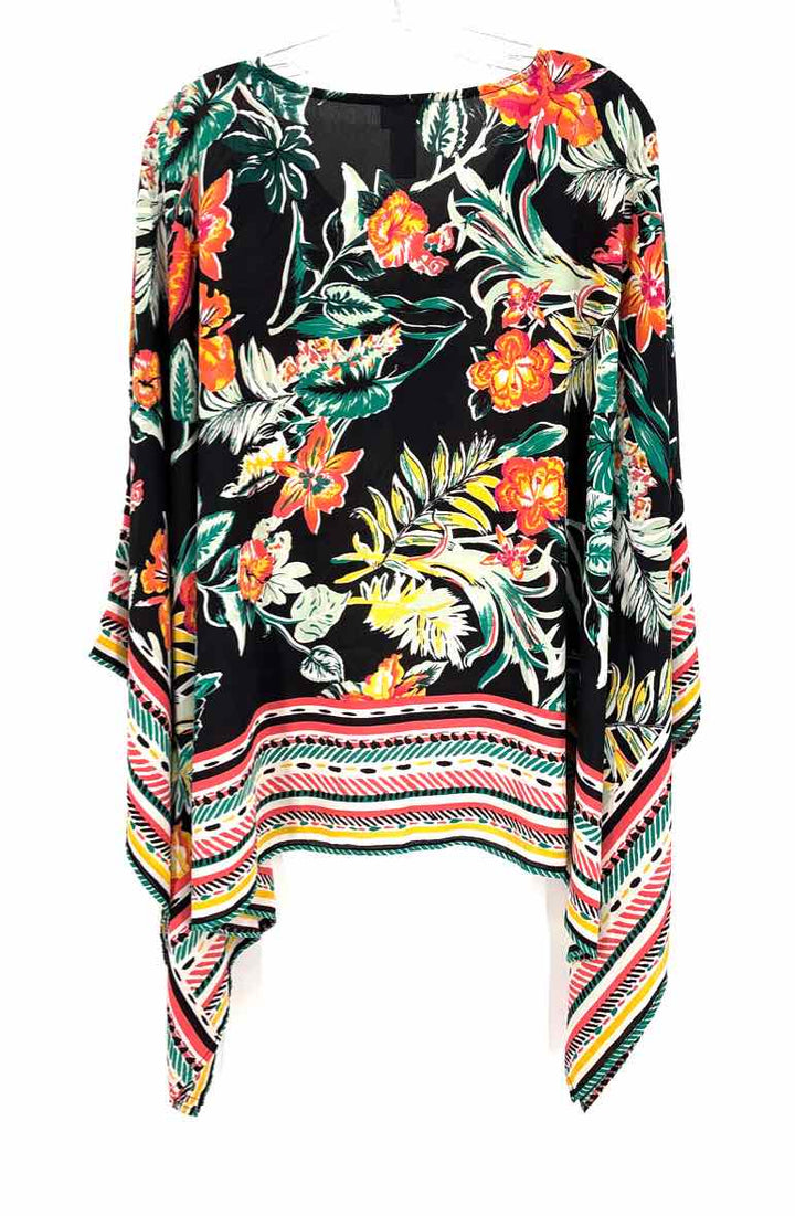 Size 3X AVENUE Black Print Shirt