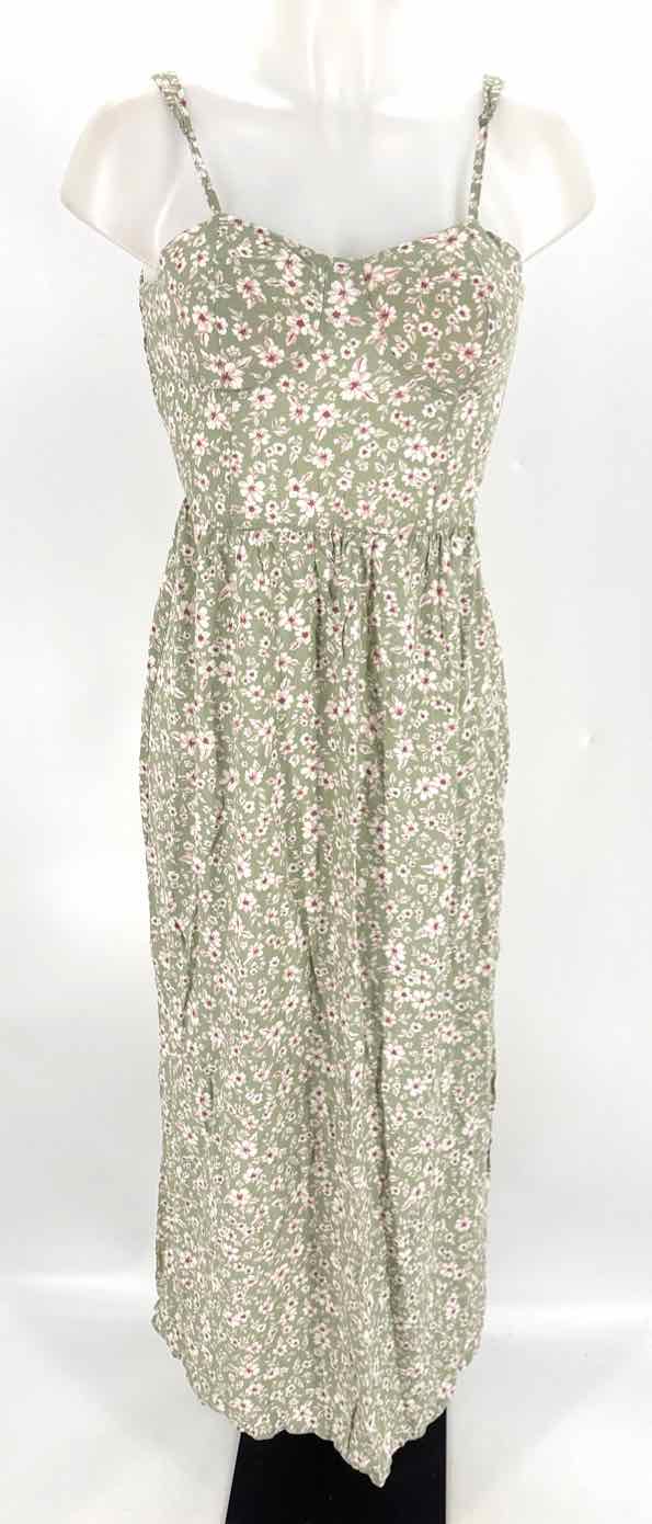 Size M Green Print Dress