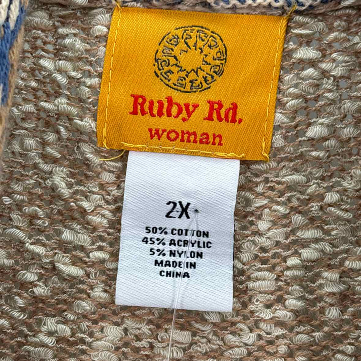Size 2X Ruby Rd Tan Sweater