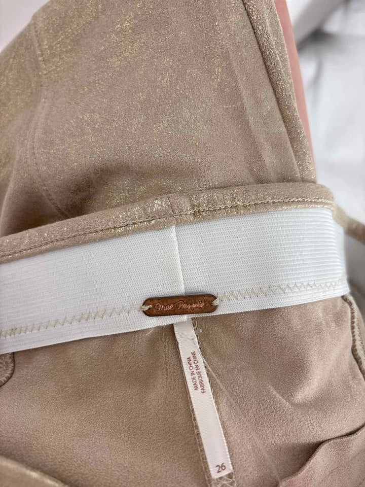 Size 26 FREE PEOPLE Gold Pants