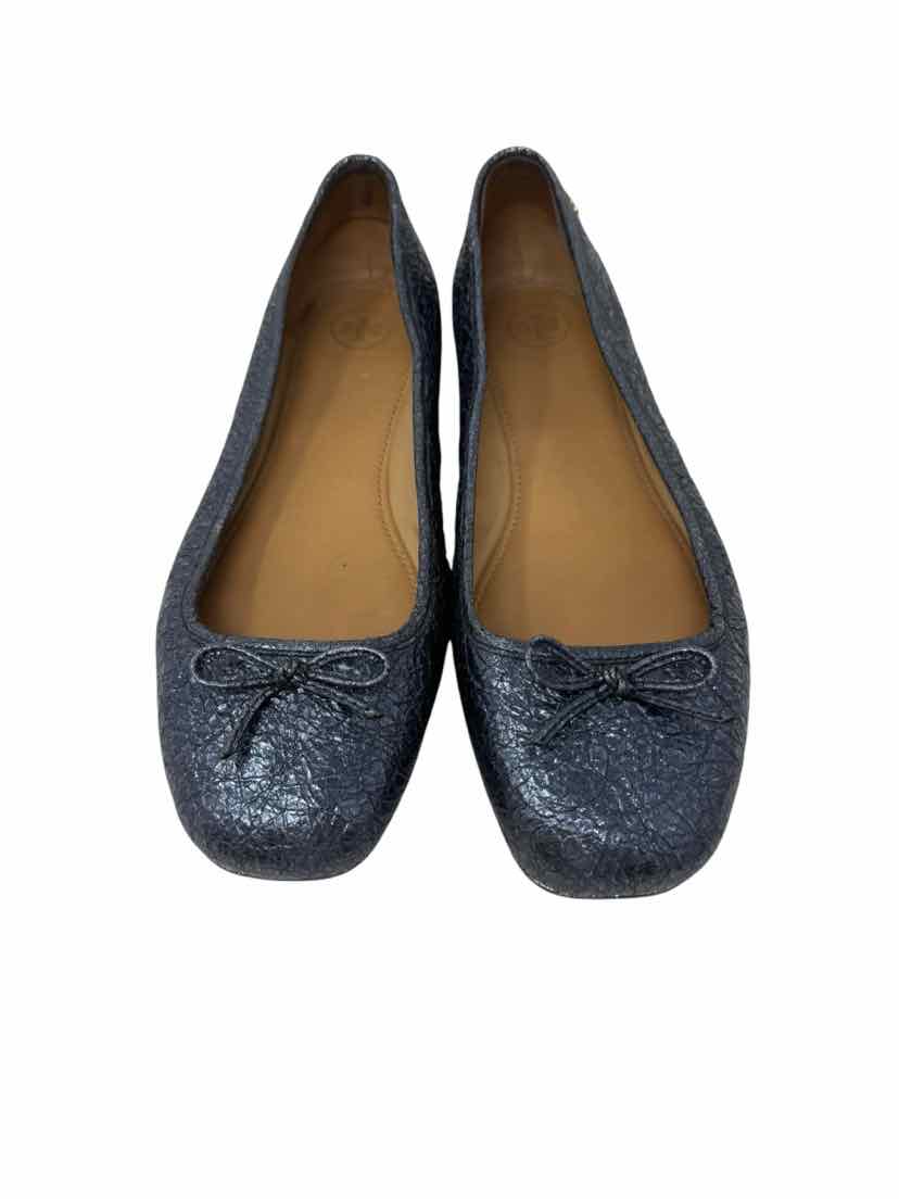 Shoe Size 9 Tory Burch Blue Leather Flats