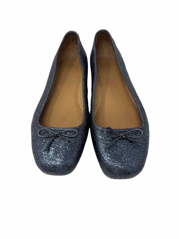 Shoe Size 9 Tory Burch Blue Leather Flats