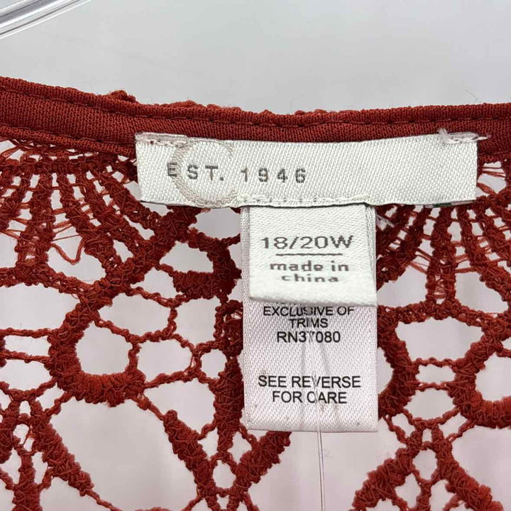 Size 18/20 CATO Rust Lace Vest