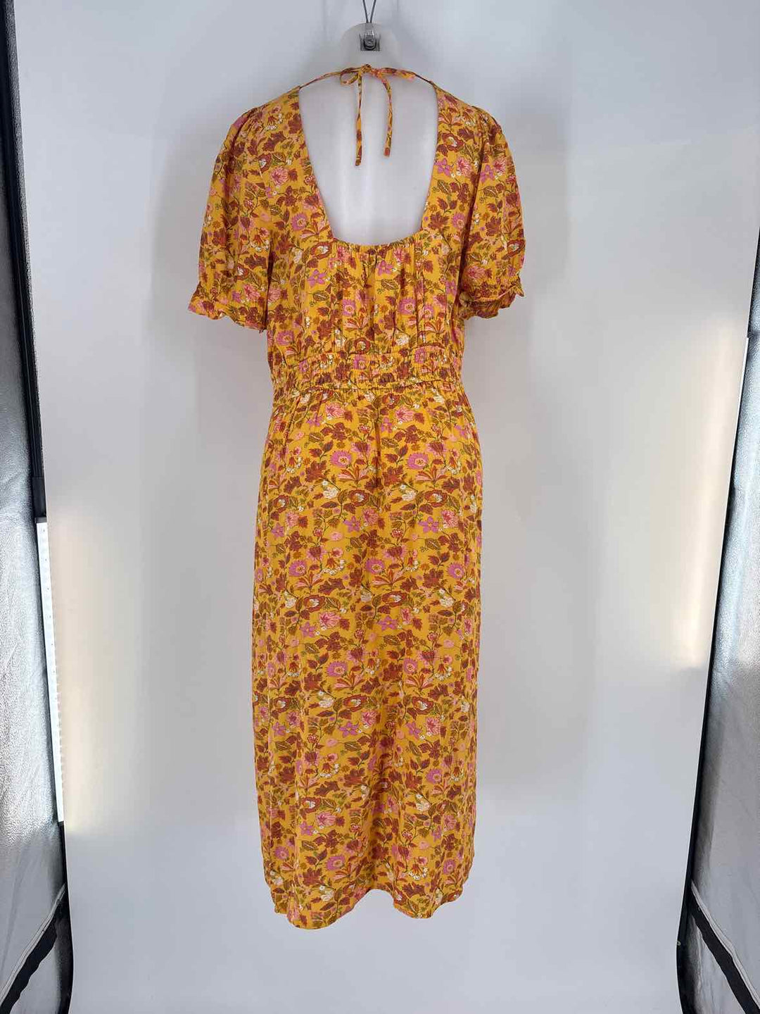 Size M LOFT Yellow Print Dress
