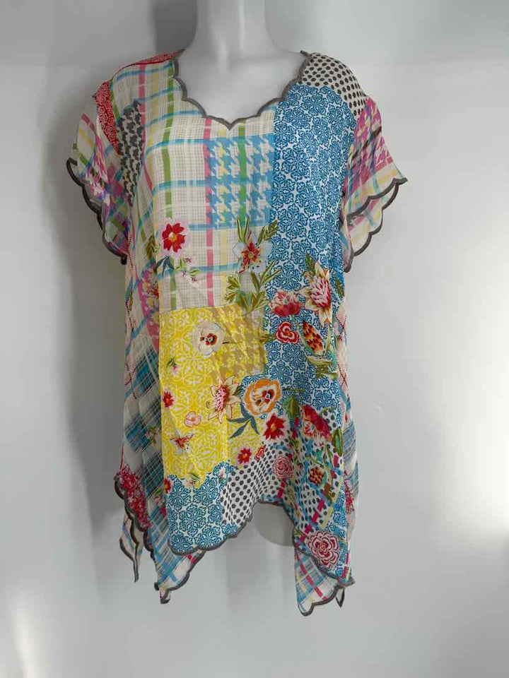 Size XL Johnny Was Multi-Color Silk Shirt