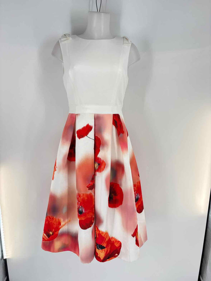 Size 2 TED BAKER ORANGE PRINT Dress