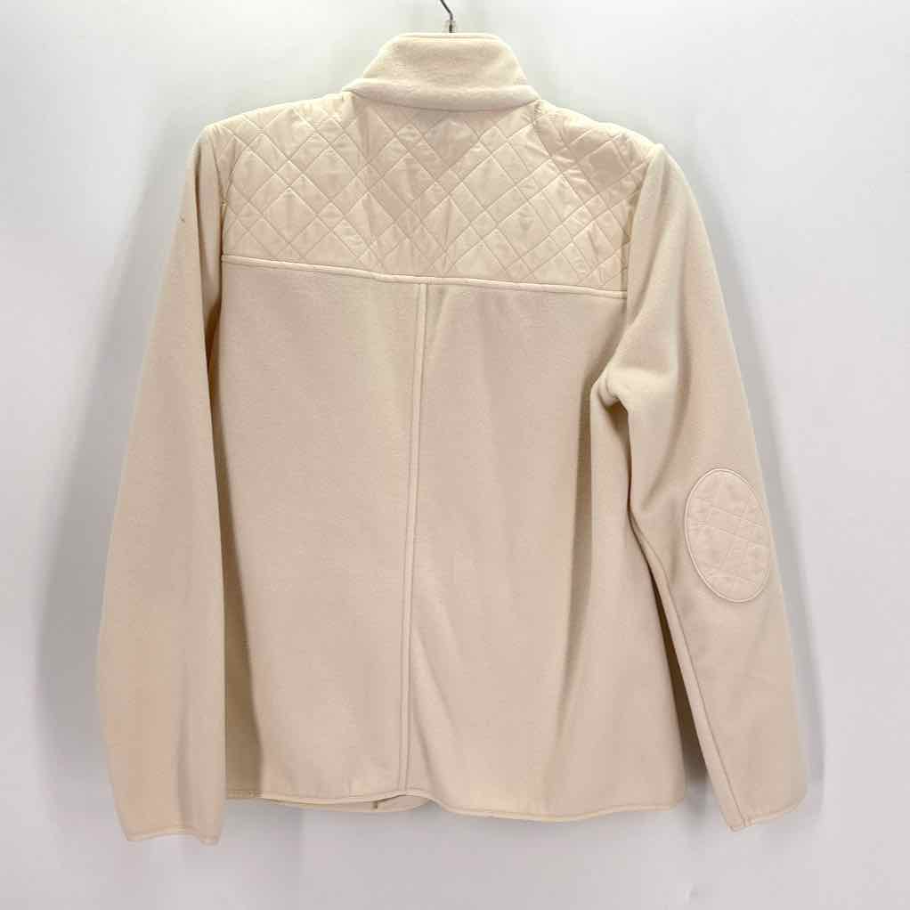 Size M Talbots Ivory Fleece Quilted Jacket
