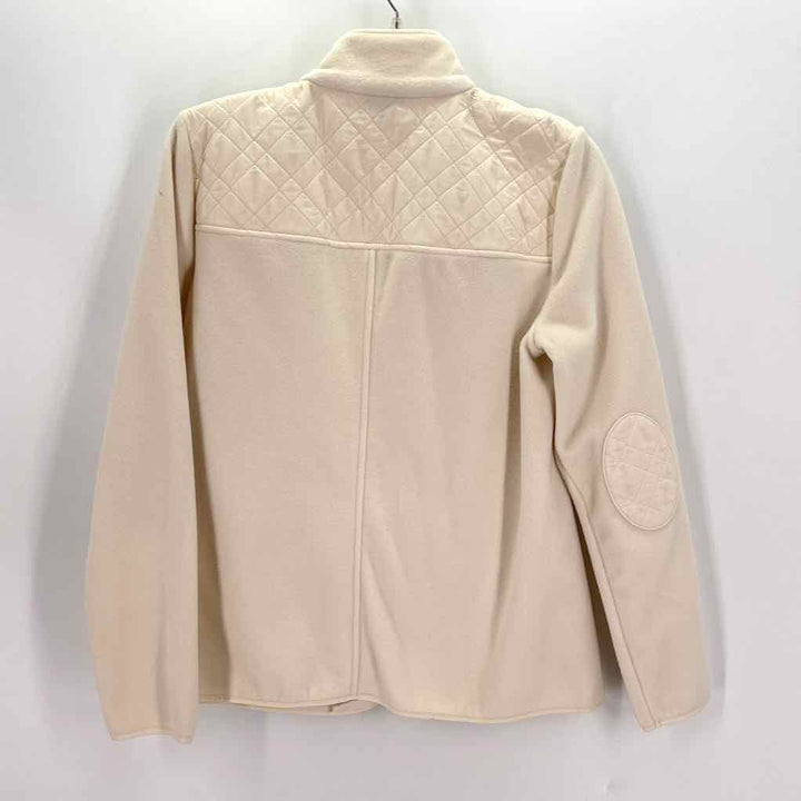 Size M Talbots Ivory Fleece Quilted Jacket