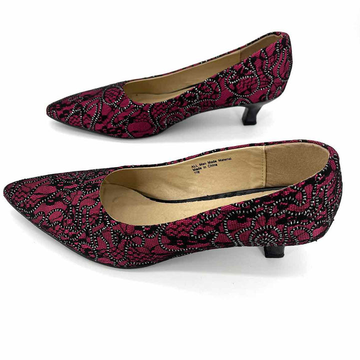 Shoe Size 11 Hot Pink Lace Pumps