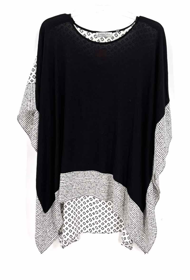 Size S/M PATRIZIA LUCA Black Print Shirt