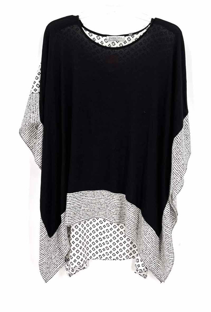 Size S/M PATRIZIA LUCA Black Print Shirt