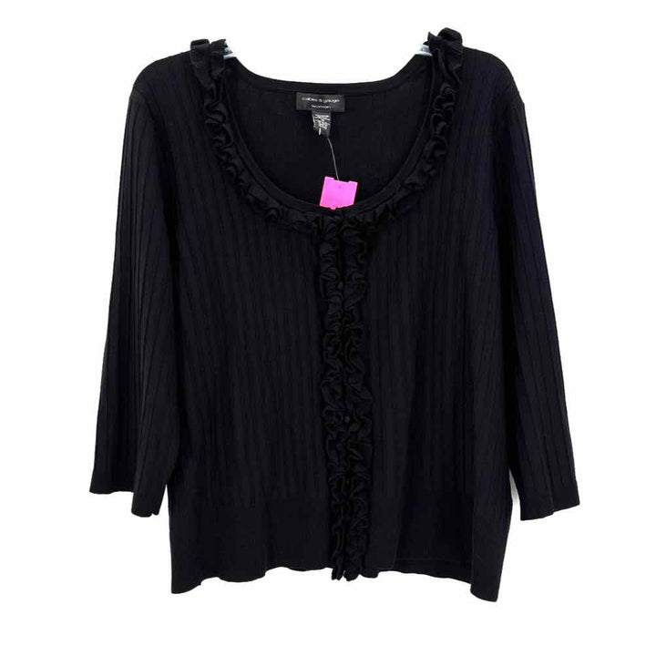 Size 1X Black Cardigan