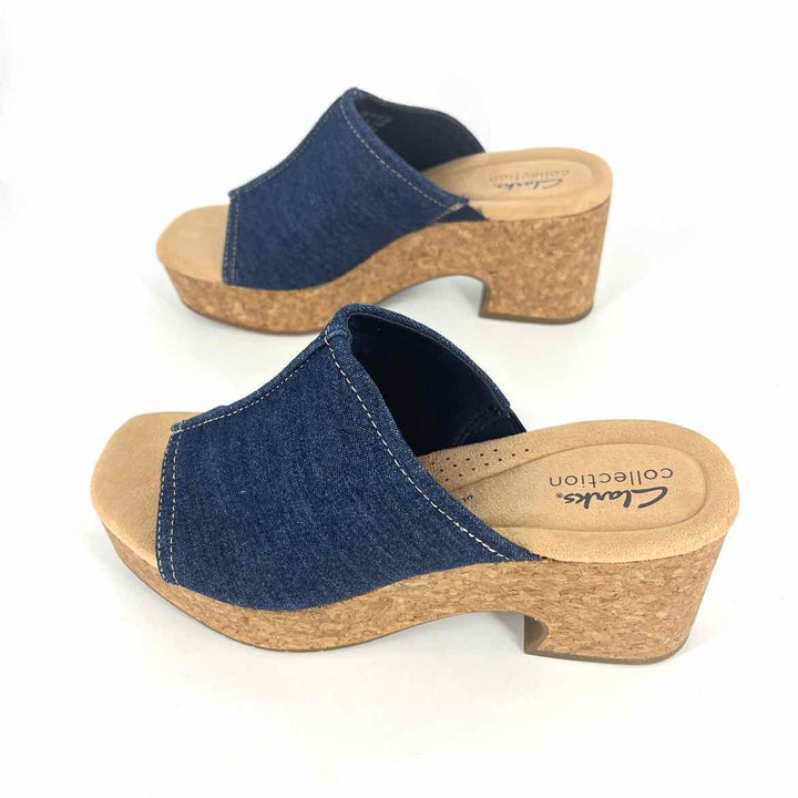 Shoe Size 7 CLARKS Blue Denim Sandals