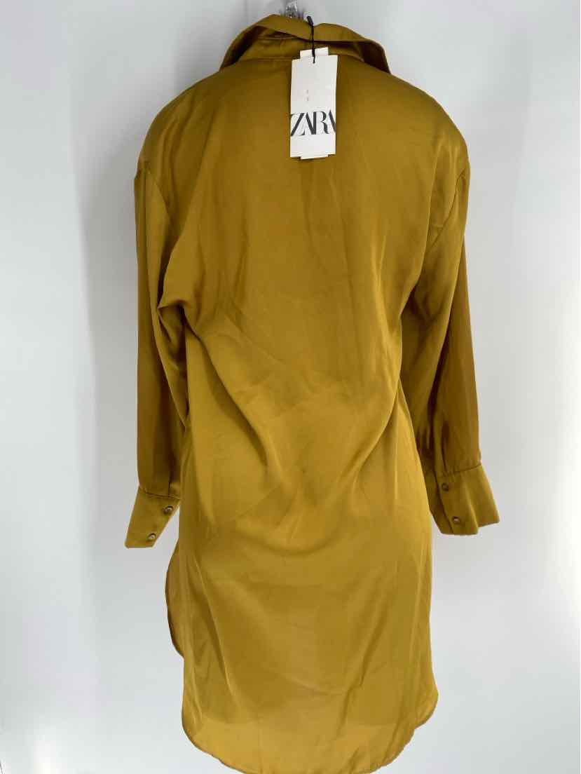 Size M ZARA Mustard Silk Dress