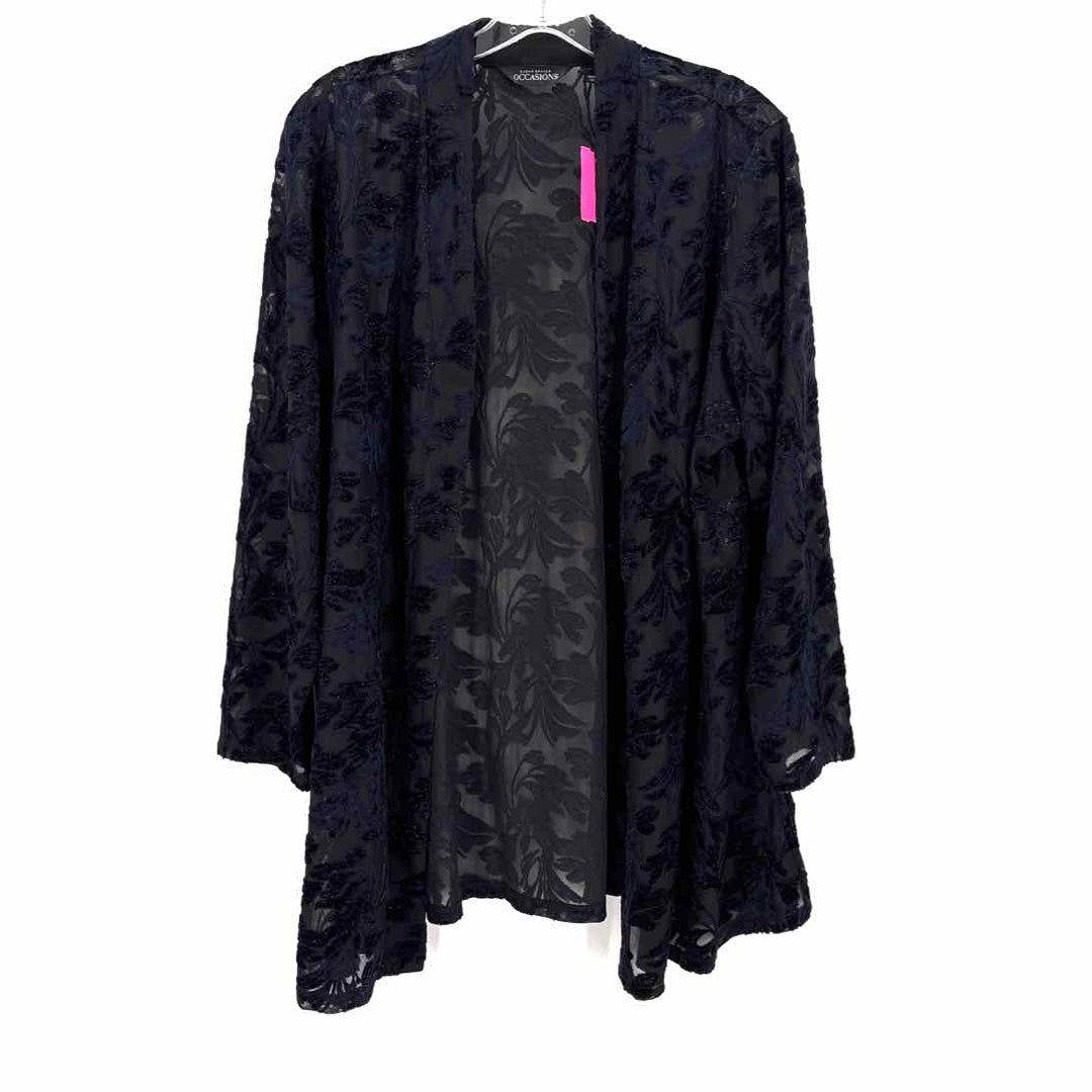 Size XL SUSAN GRAVER Black Velour Cardigan
