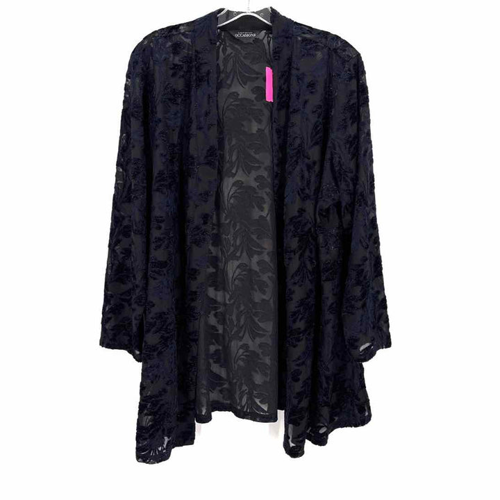 Size XL SUSAN GRAVER Black Velour Cardigan
