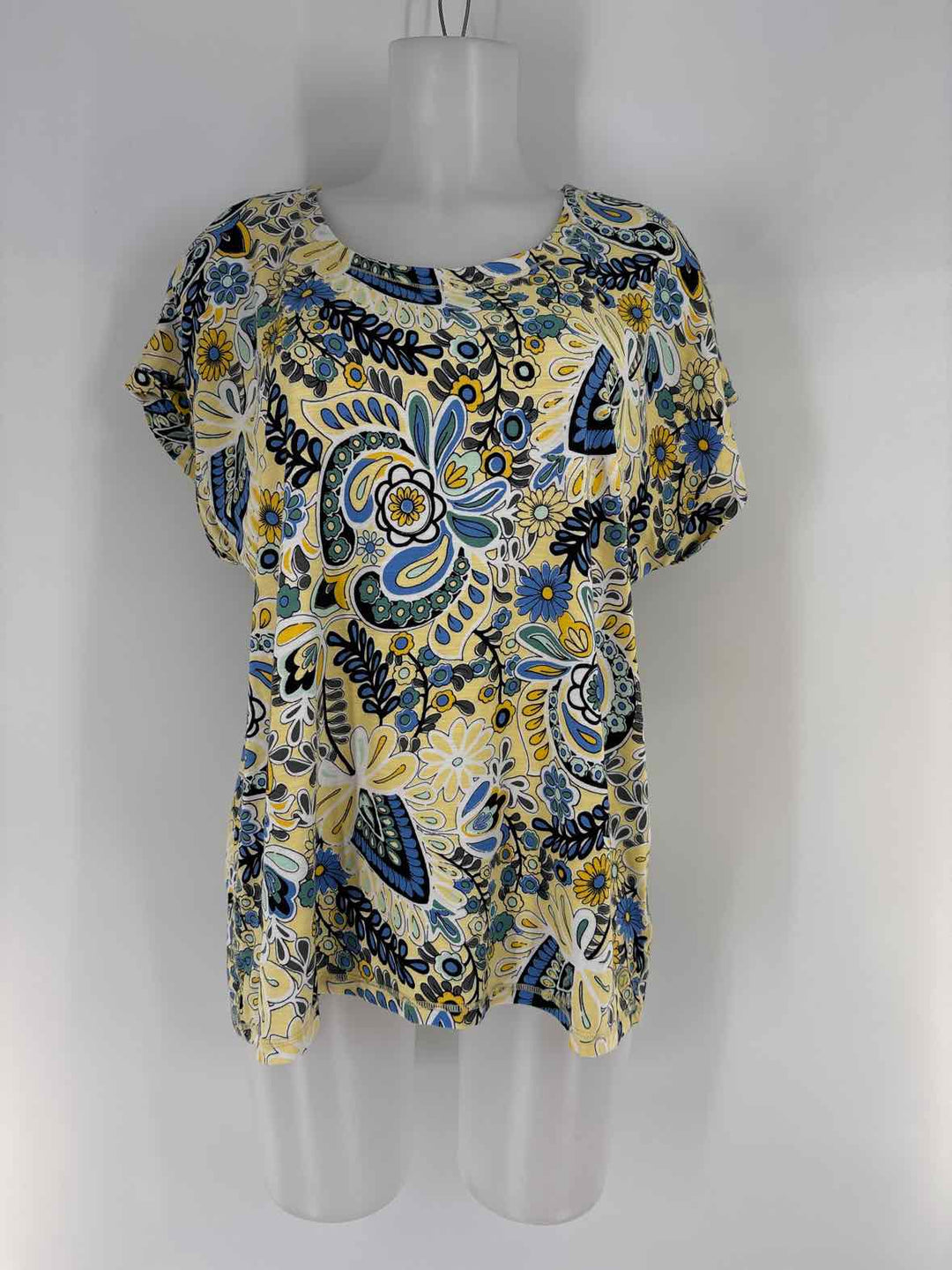 Size XL Talbots Yellow Print Shirt