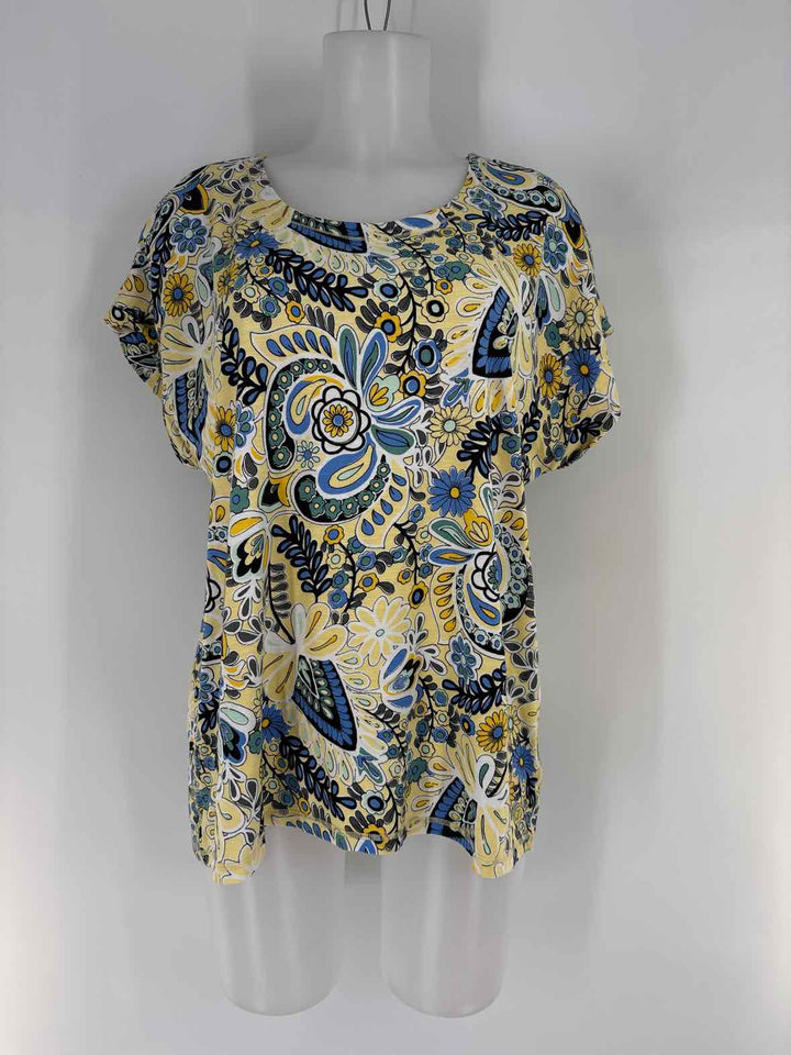Size XL Talbots Yellow Print Shirt