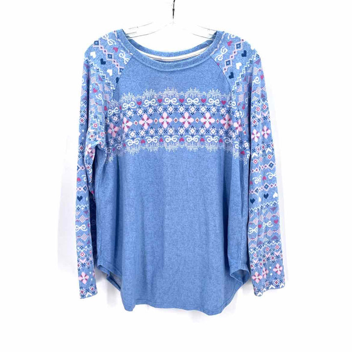Size M CUDDLE DUDS Blue Print Pajamas