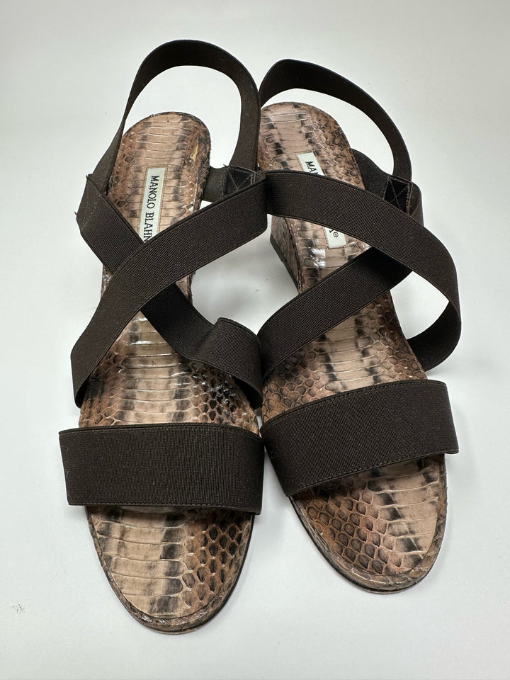 Shoe Size 10.5 MANOLO BLAHNIK Tan Luxury - Sandals