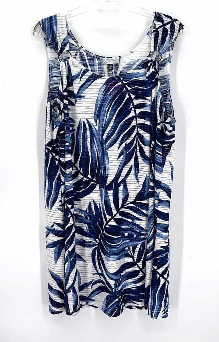 Size 1X Blue Print Coverup