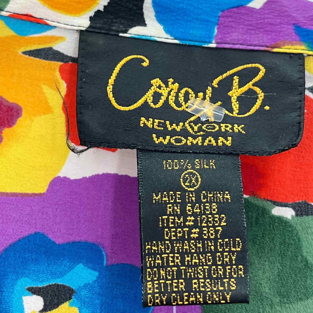 Size 2X Multi-Color Silk Shirt