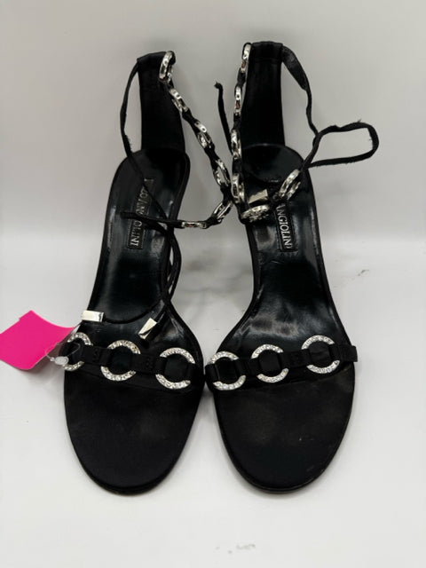 Shoe Size 5.5 ENZO ANGIOLINI Black Sateen Sandals
