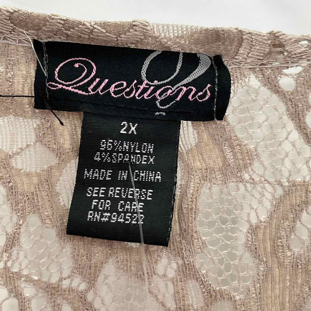Size 2X Taupe Lace Vest