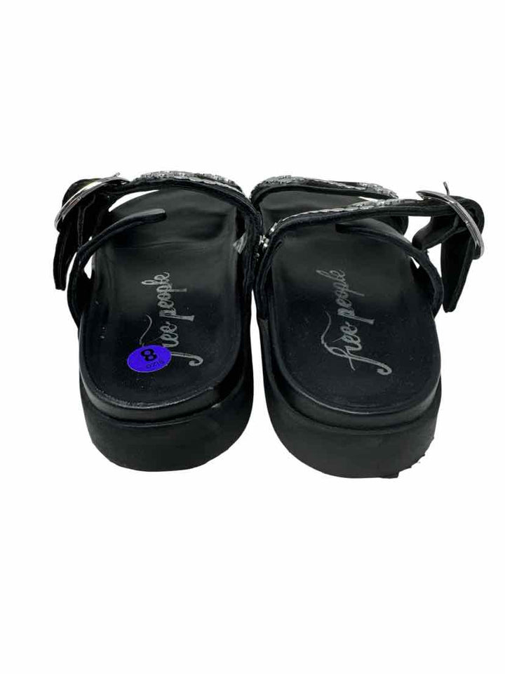 Shoe Size 8 FREE PEOPLE Black Leather Sandals
