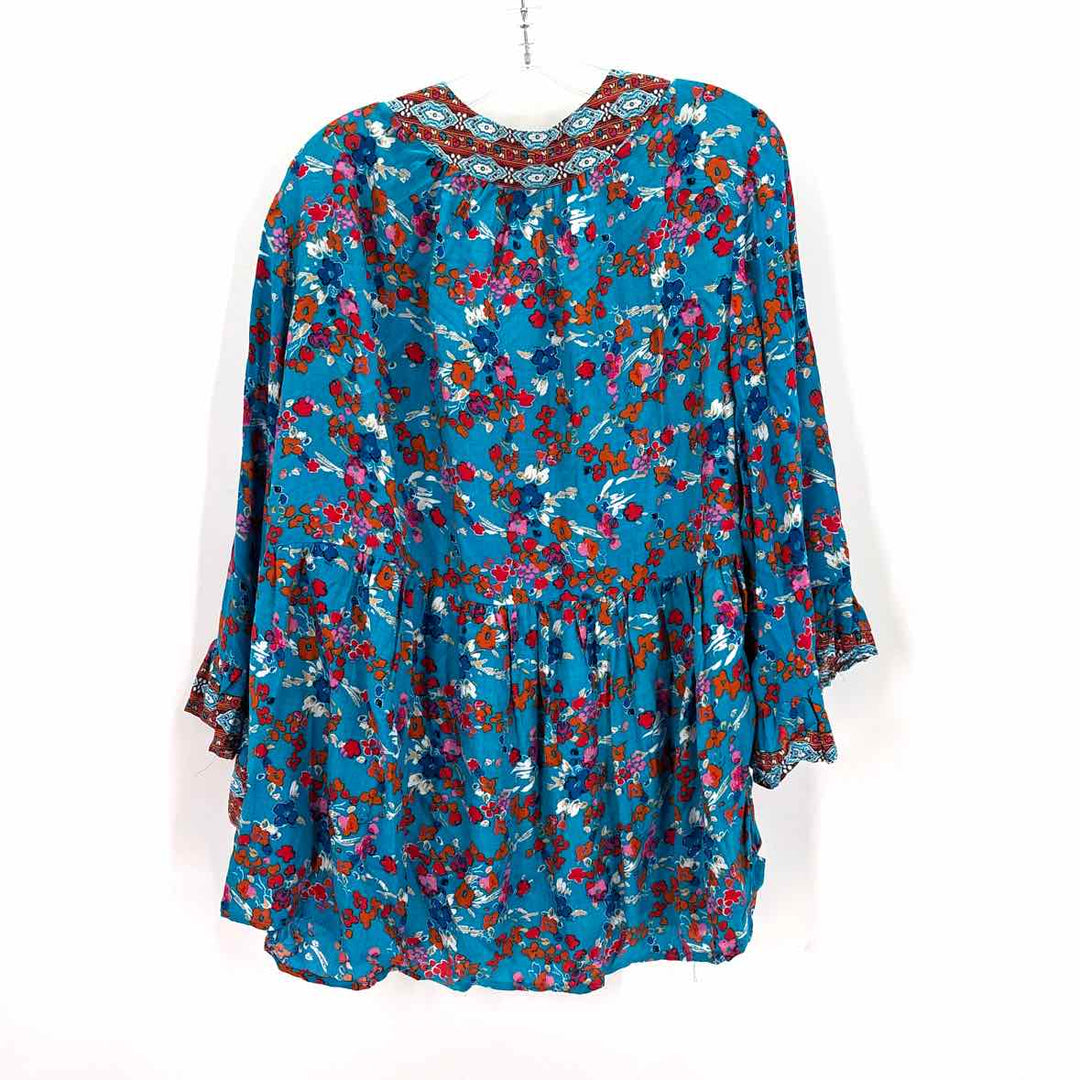 Size 1X CYNTHIA ROWLEY Blue Shirt