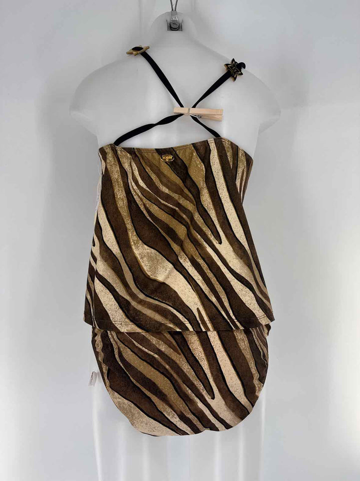 Size 12 ST JOHN Brown Print Swimsuit