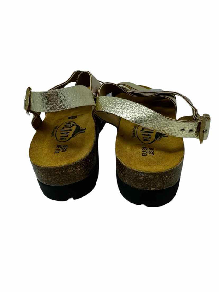Shoe Size 39 Gold Leather Sandals