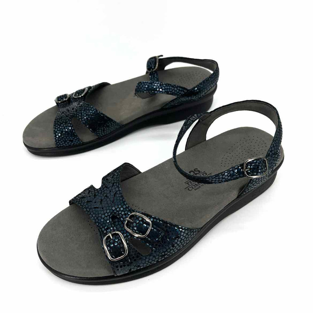 Shoe Size 9 SAS Navy Leather Sandals