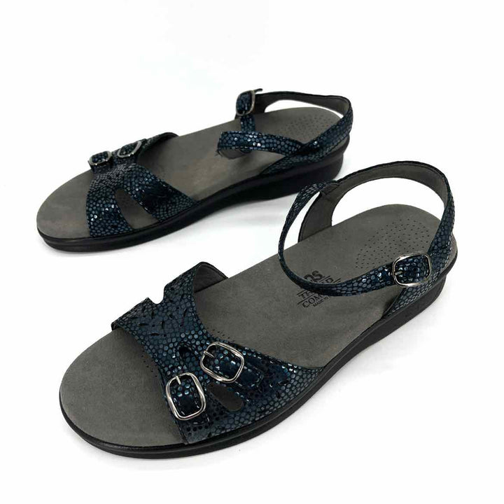 Shoe Size 9 SAS Navy Leather Sandals