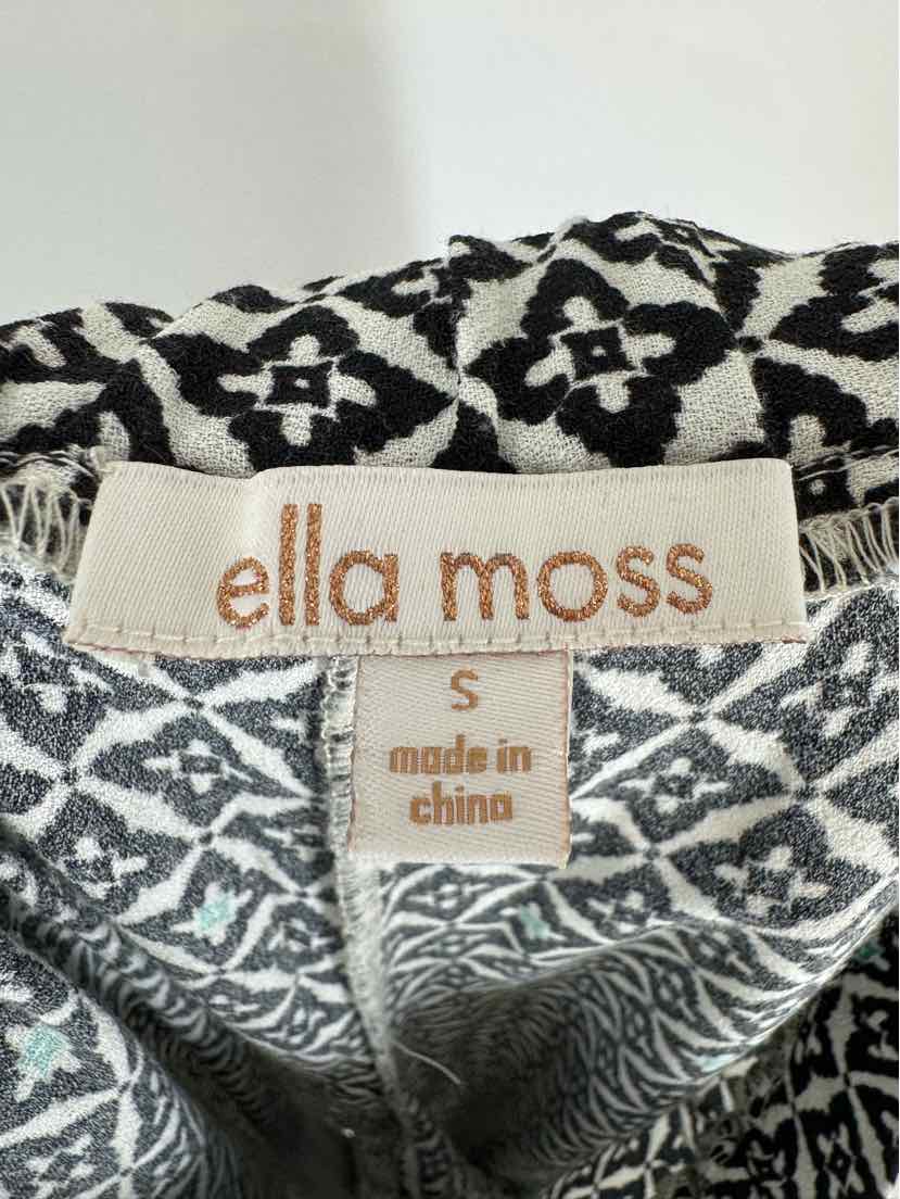 Size S ELLA MOSS Black Print Pants