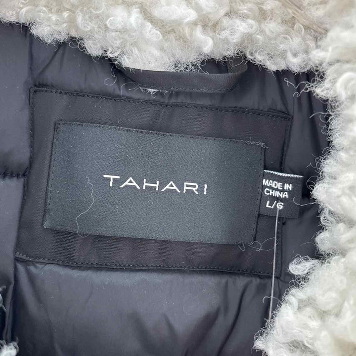 Size L TAHARI Black Nylon Coat