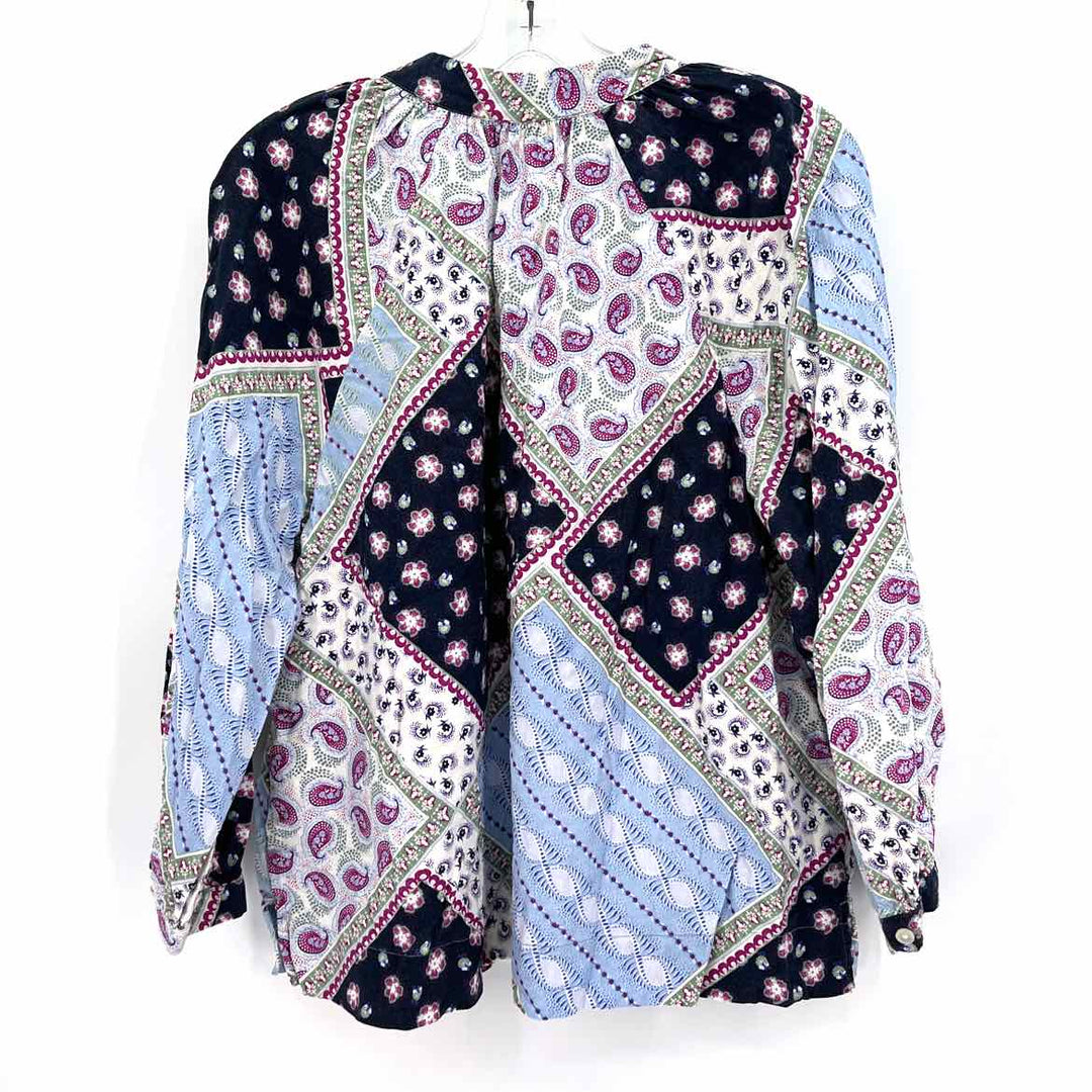 Size L LOFT Blue Print Shirt