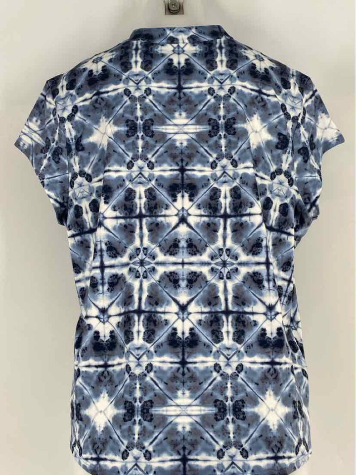 Size L Chico's Blue Print Shirt